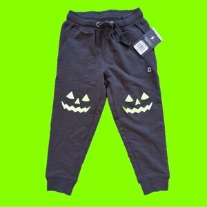RAGS Kids Black Pumpkin Face Joggers – Glow Graphic – Size 5Y – NWT